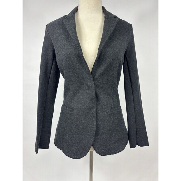 Athleta Venice Blazer Dark Heather Grey 8 Stretch Single Breasted - Picture 2 of 14